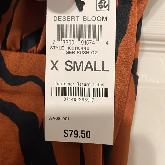 NWT Bar III - Animal Tiger Print Long Sleeve Midi Dress - Size XS - Picture 5 of 13